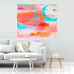 Colorful Abstract Giclée Art Print, Modern Italian Canvas Decor