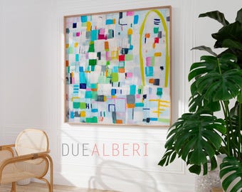 Colorful Abstract Art Print, Modern Geometric Duealberi Art