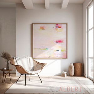 Abstract painting print, Neutral colors large minimalist abstract art, Modern textured beige pink, stylish pale pink aesthetic wall art image 8
