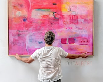 Blush Pink Abstract Art Print: Modern Giclée Canvas Wall Decor