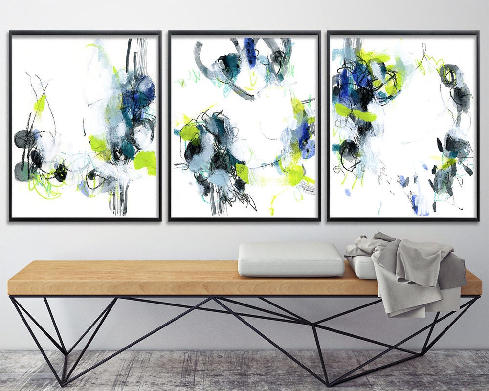 Set of 3 Giclee Prints from Abstract Paintings acrylic Etsy