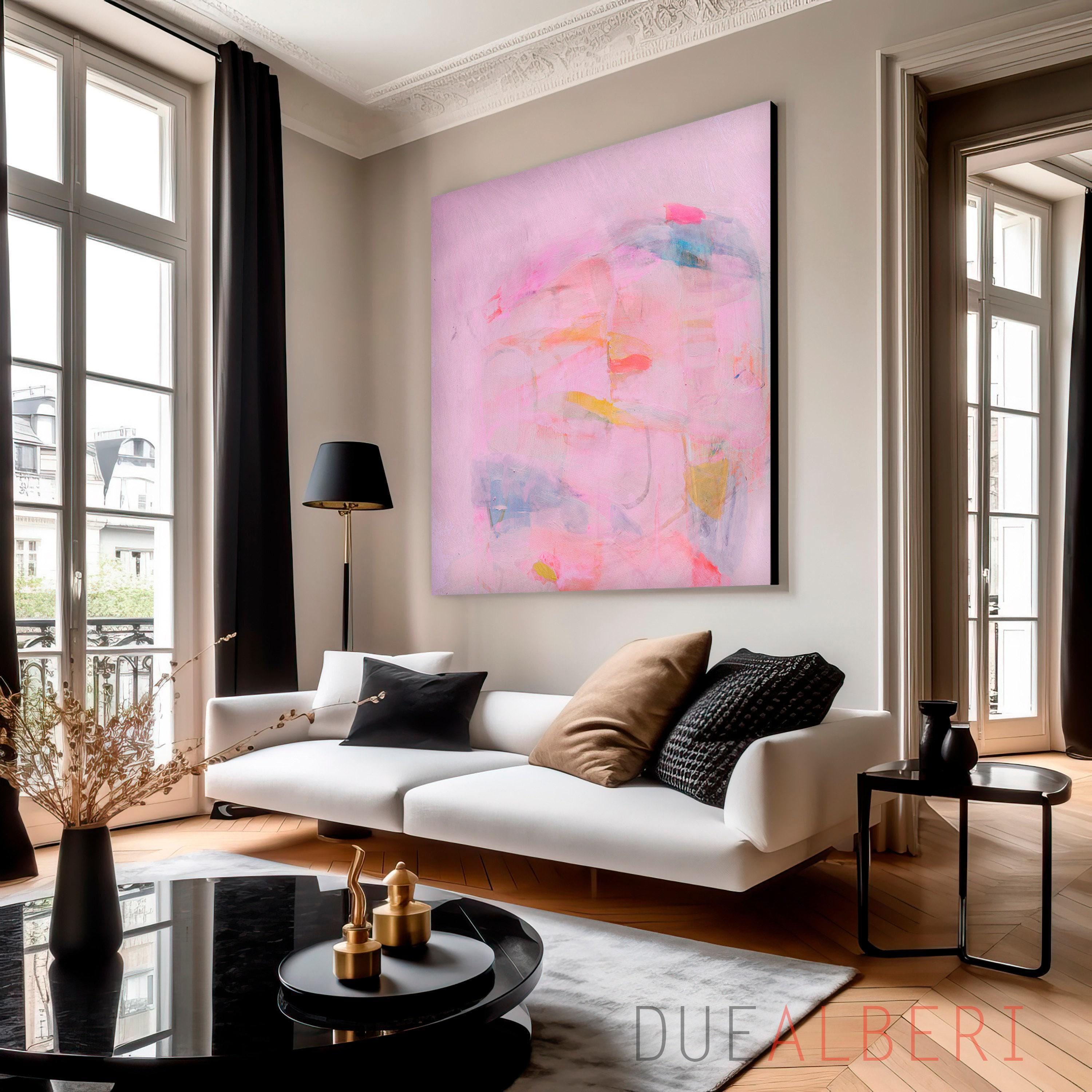 Soft Pink Abstract Art Print – Modern Minimalist Wall Decor - Etsy