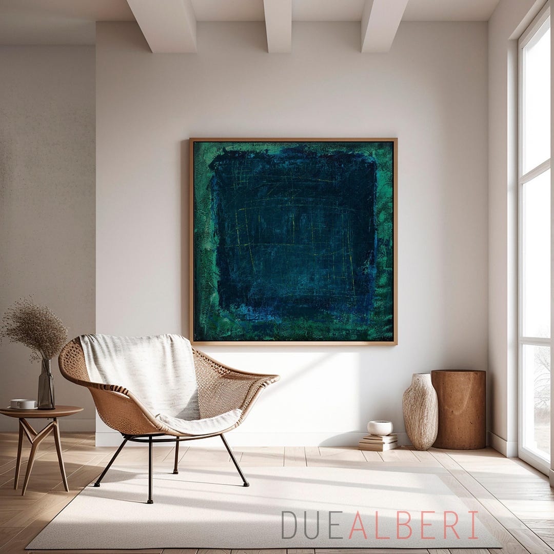 Green Blue Abstract Art Print, Modern Giclée Wall Decor - Etsy