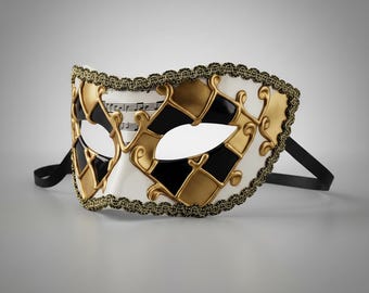 Venetian Masquerade Mask Set, Gold Music Note Carnival, Couple Party Masks