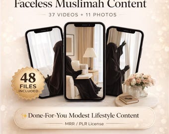 Modest Muslimah Content Bundle | Faceless Videos, Photos (MRR/PLR)