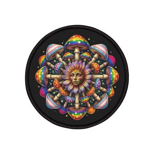 Queer Pilz Aufnäher - Pride Fairy Ring Abzeichen - LGBTQ Camping Jacke Aufnäher