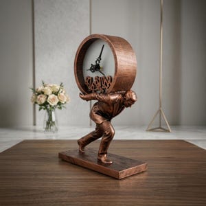 Atlas Timekeeper: Modern Classical Figurine Clock