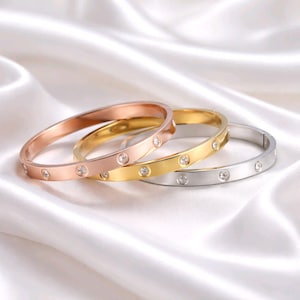 Aanslagvrije en waterdichte 18K vergulde sierlijke roestvrijstalen armband