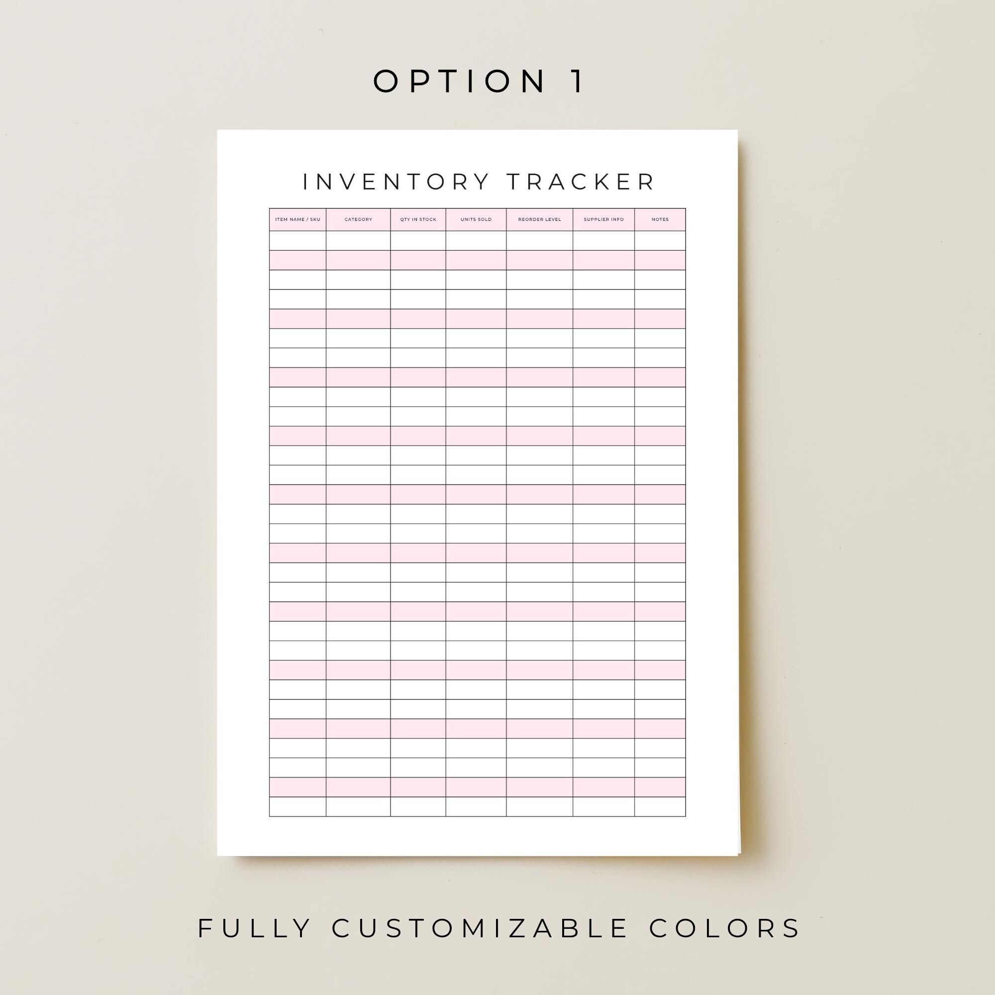 Inventory Tracker Template Editable Canva Inventory Log Printable Stock ...