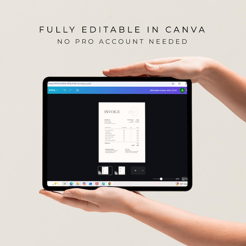 Freelancer Invoice Template Printable, Small Business Invoice PDF, Editable Billing Form, Professional Invoice Template image 6