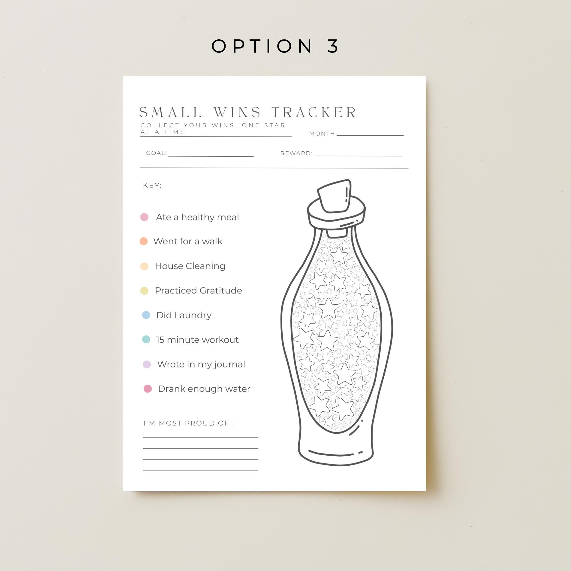 Small Wins Tracker Printable, Habit Tracker Jar, Daily Progress Tracker ...