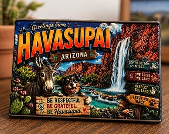 Imán para nevera de Havasupai, Arizona, recuerdo de la cascada del Gran Cañón, imán 3D en relieve o plano para nevera, regalo de viaje, decoración del desierto.