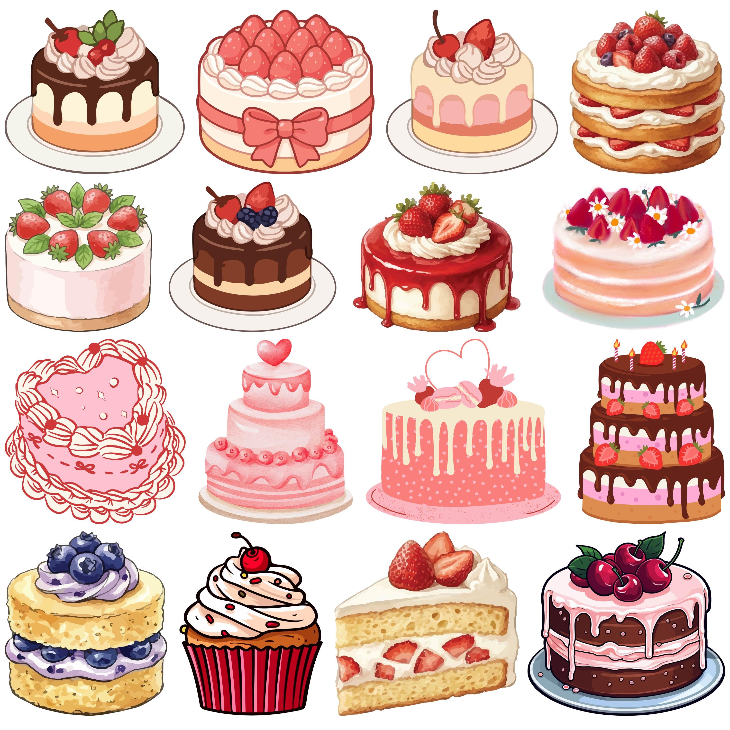 Birthday Cake SVG Bundle, Baking Cut File, Dessert Graphics (digital ...