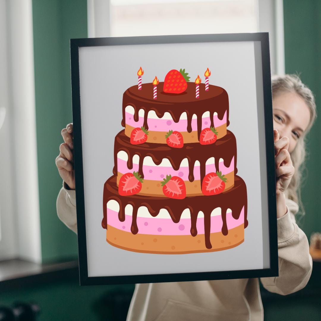 Birthday Cake SVG Bundle, Baking Cut File, Dessert Graphics (digital ...