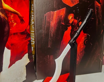 Red Rising Darrow Razor Sword Replica | 3D Printed Sci-Fi Display Stand