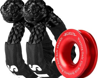 Synthetic Soft Shackle and Recovery Ring Kit, UHMWPE Rope (57000 LBS)