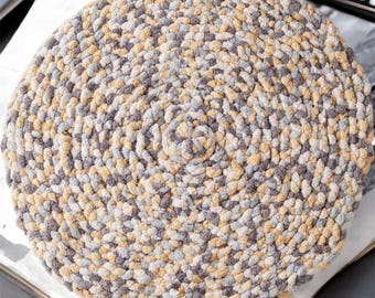 Grof gehaakt vloerkleed, eenvoudig rond (pdf-patroonontwerp)