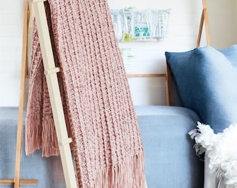 Eenvoudig gehaakt dekenpatroon met wafelsteek | Moderne franje (pdf-download)