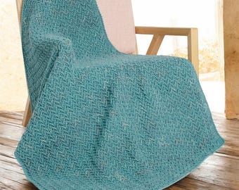 Herringbone Crochet Blanket Pattern PDF | Easy Crochet Throw | Textured Afghan Digital Download