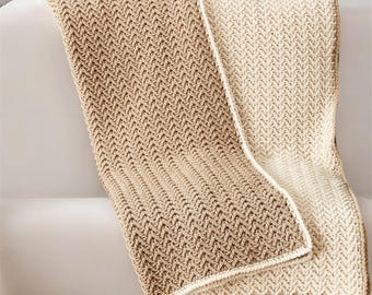 Crochet Lap Blanket Pattern PDF Easy Textured Throw Digital Download