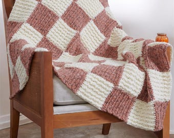 Color Block Crochet Blanket Pattern | Ribbed Texture Throw (PDF Pattern)
