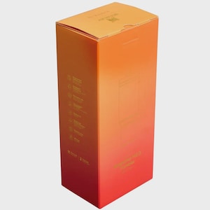 May include: A rectangular cardboard product box featuring a vertical gradient color scheme transitioning from orange at the top to red at the bottom. The box displays the Stanley brand logo, text reading Quencher H2.0 FlowState Tumbler, and icons.