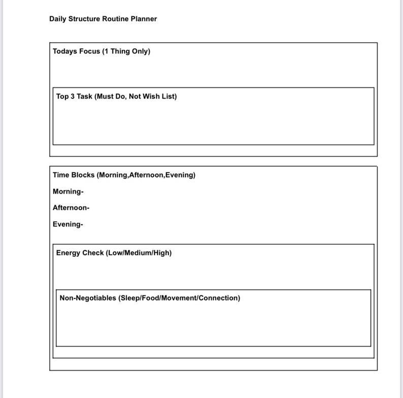 Printable Daily Planner/ Simple Productivity Planner/ PDF Digital ...