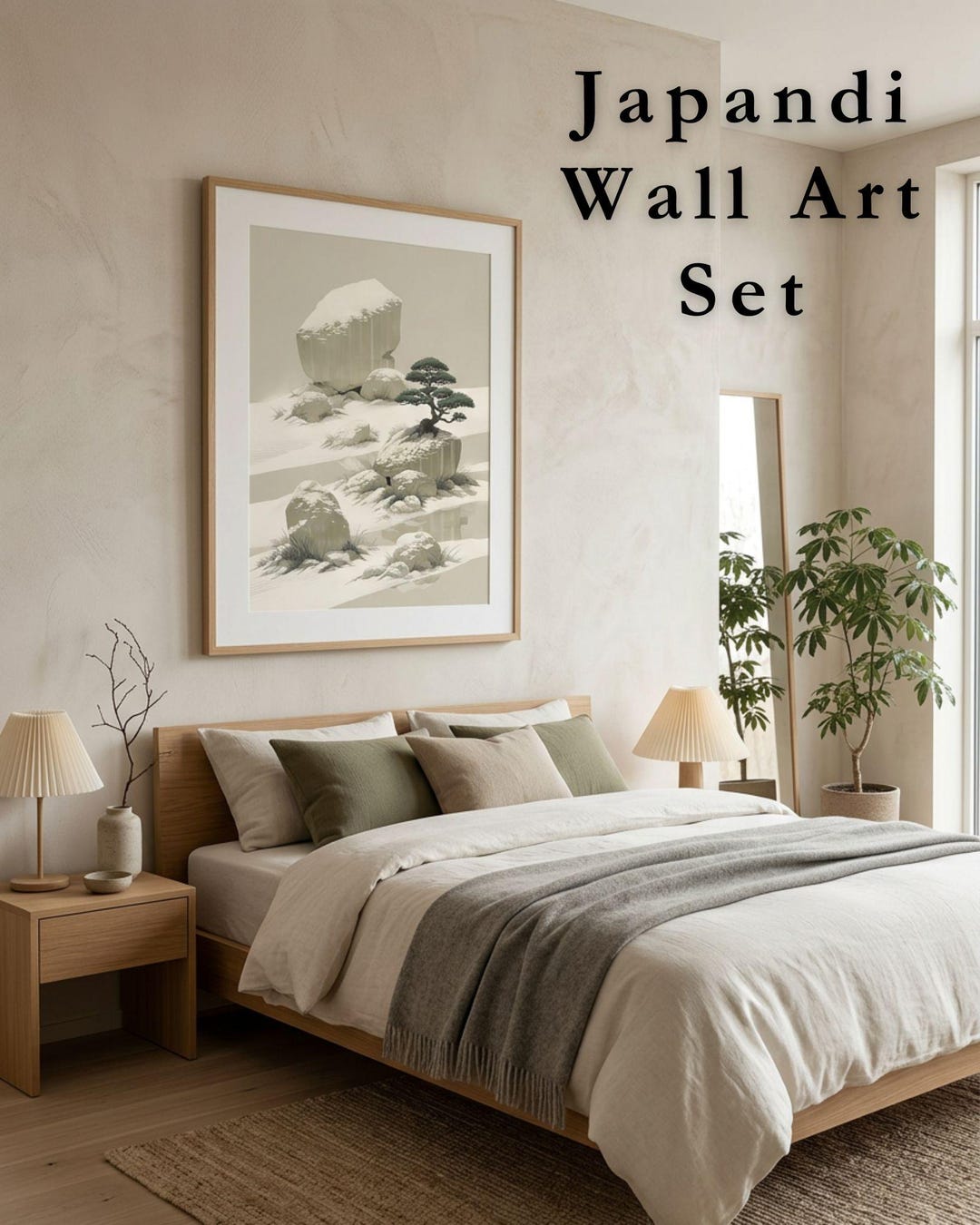 Japandi Zen Garden Printable Wall Art Set of 5, Minimalist Japanese ...