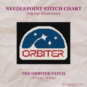 The Orbiter Patch - Noah Kahan Needlepoint Pattern - 18 Mesh (Digital Download)