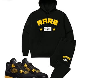 Men's "RARE 23" Black Hoodie Tracksuit – Sneakerhead Fleece Set