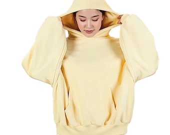 Felpa con cappuccio da 3 libbre / Come un abbraccio d'orso che puoi indossare / Felpa con cappuccio oversize in cotone pesante / Burro di sole