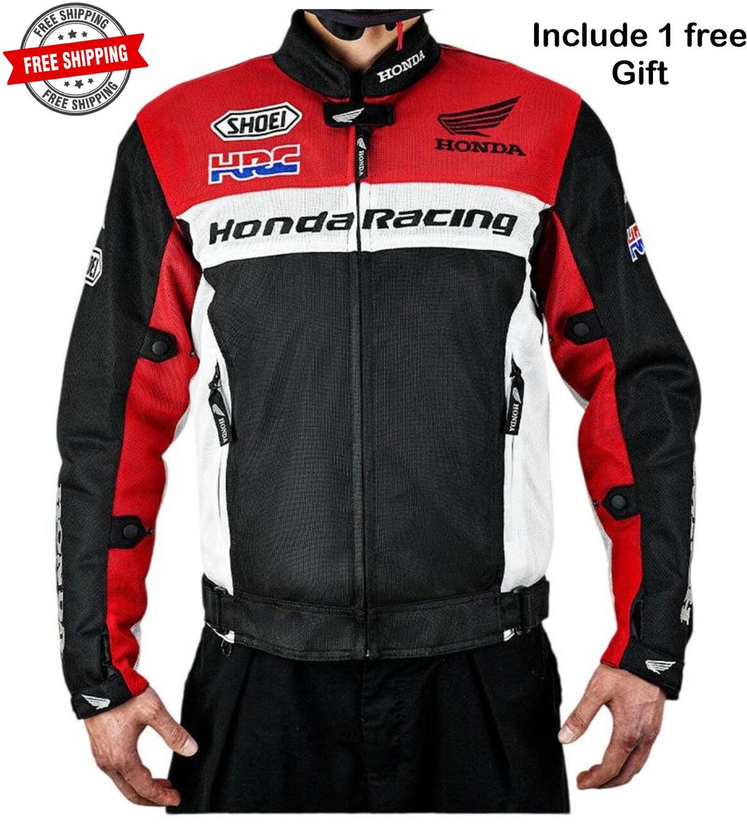 Moto Racing Jacket Honda Racing Mesh Motorcycle Jacket, HRC Biker Gear, All Season ...