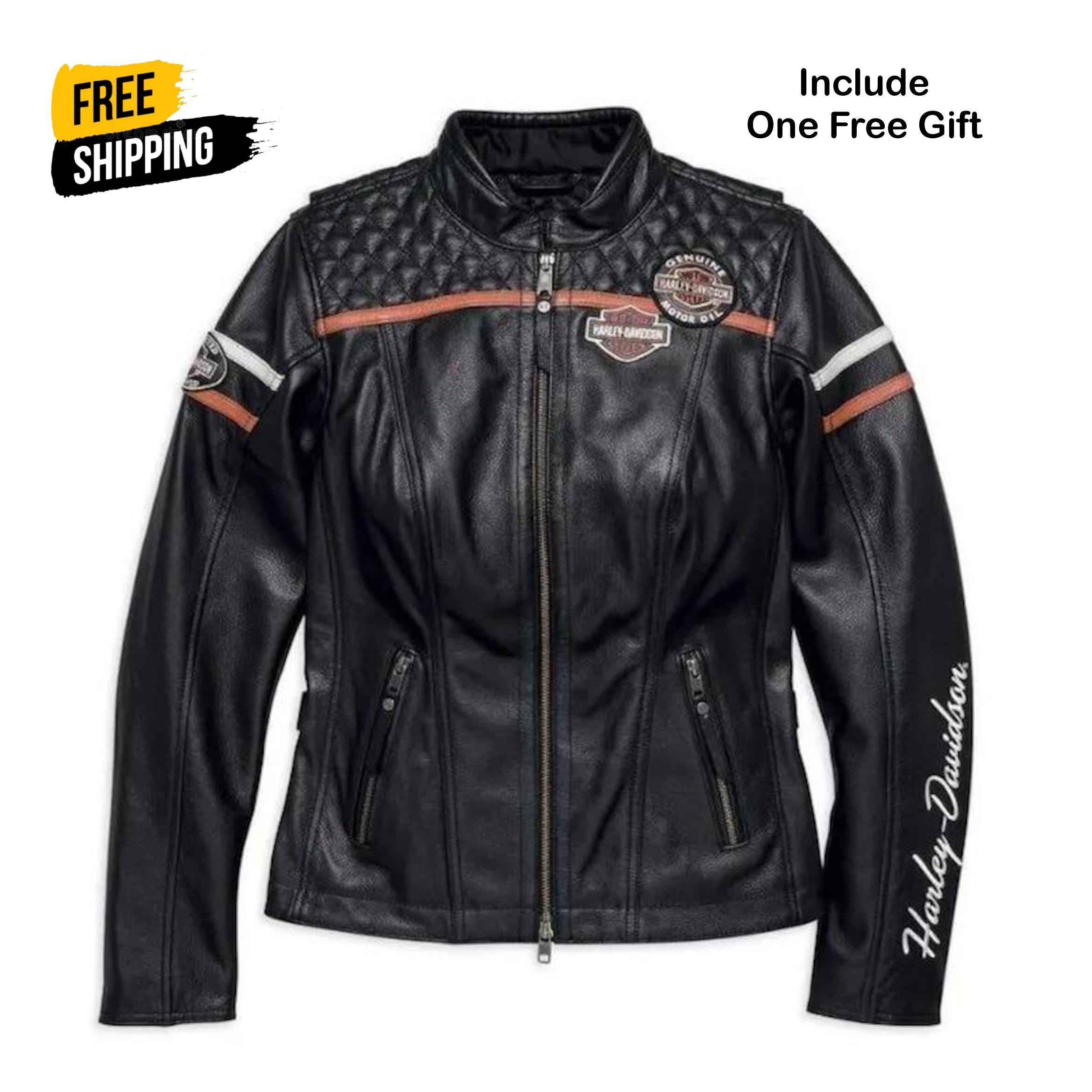 Veste Capuche Femme Harley-Davidson Noire - Ailes Gothiques Strass - Taille XL