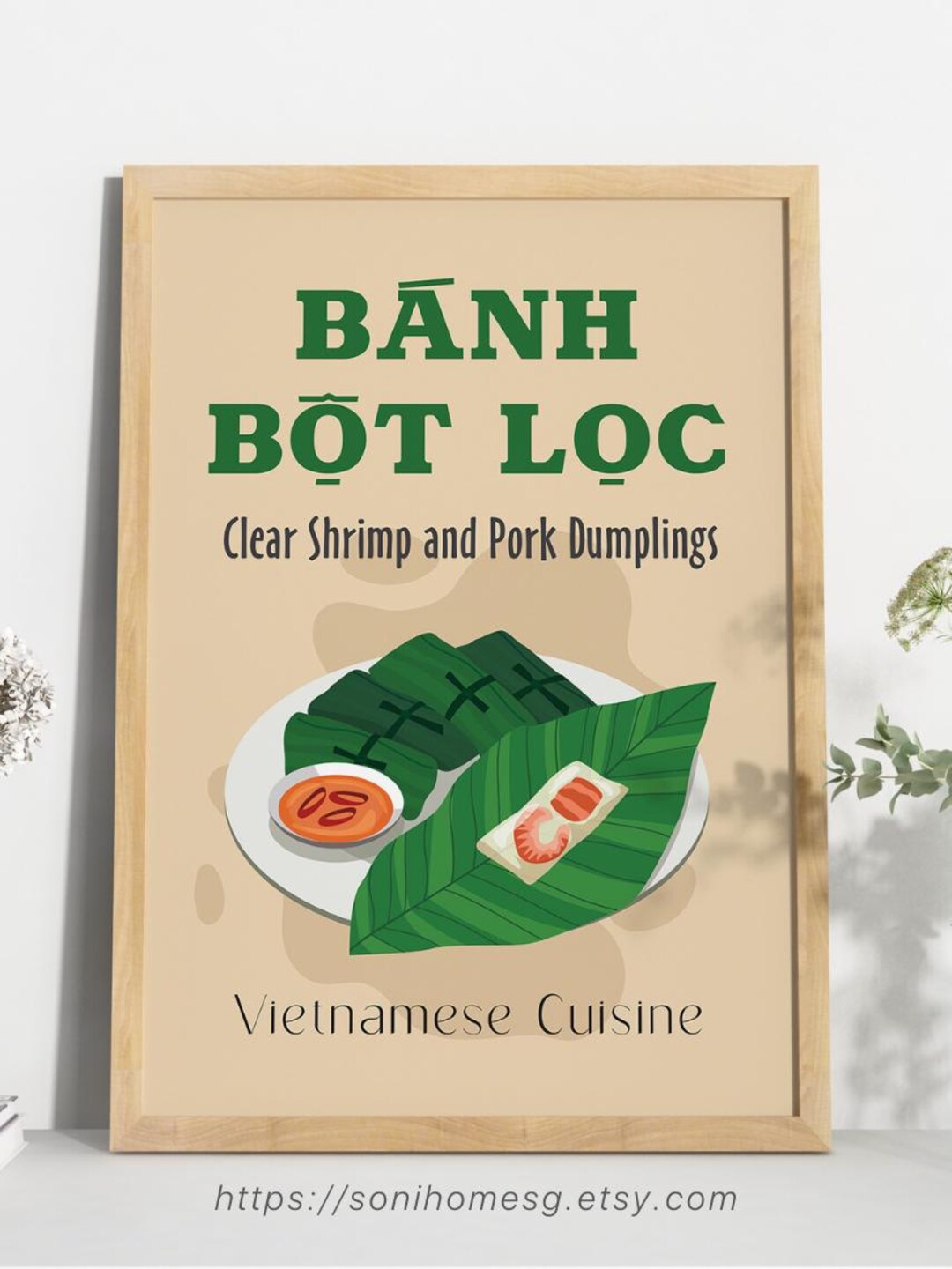 Minimalist Vietnamese BANH BOT LOC Wall Art Print Digital Download ...