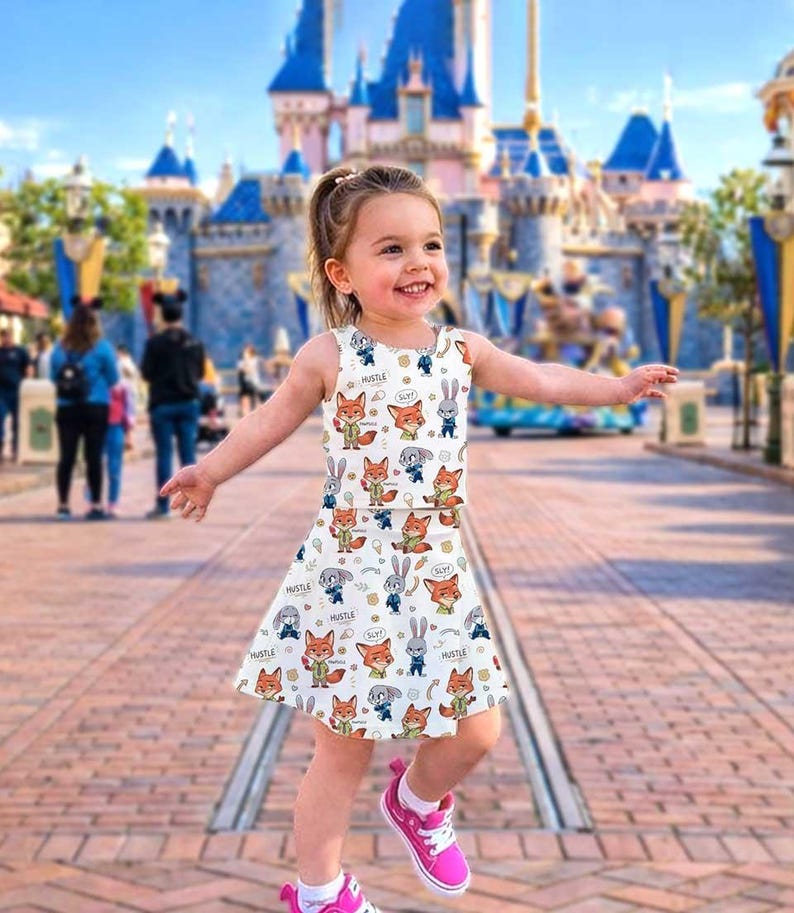 Nick en Judy-outfit, Zootopia-jurk, Disney-shirt volwassen kind, atletische set, Disney atletische set, atletische stof, Disney-outfit afbeelding 4