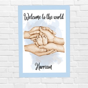A4 New Baby Print for Baby Boy (DIGITAL DOWNLOAD)