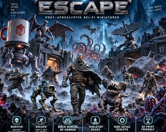 Hellplanet Escape Alien Survival Miniatures & Terrain Bundle (3D-utskrivbara filer)