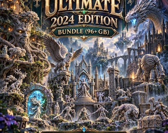 Fantasy STL-paket 2024 | 96 GB+ D&D-miniatyrer, krigsspel, bordsrollspelsfigurer, 3D-skrivarfiler