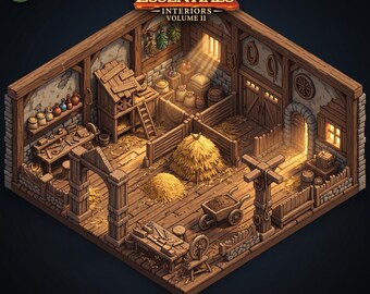 Rustic Barn Terrain Set | 3D Printable Farm Interior Bundle (Digital Download)