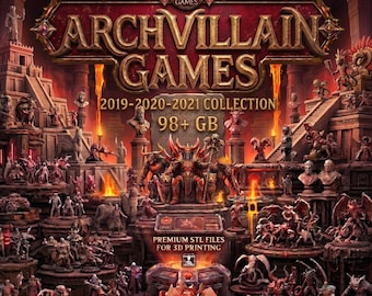 Archvillain Games 2019-2021 STL Bundle – 98+ GB – Fantasy Miniatures for Tabletop RPG (Digital Download)