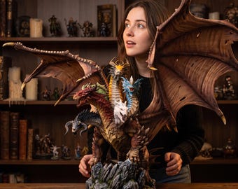 Tiamat Dragon STL Miniature | DnD Boss, 32mm 75mm RPG (Digital Download)