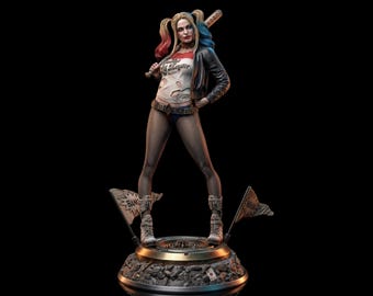 Harley Villain Statue STL Bundle | 3D Printable Fan Art Figure (Digital Download)