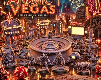Atomic Vegas Retro-Futuristisk Sci-Fi Terräng STL Set 3D Utskrivbara Filer RPG Skirmish Dioramor | Bordsskiva