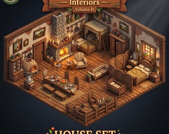 Fantasy House Interior STL Bundle | Modular DnD Tabletop RPG Furniture (Digital Download)