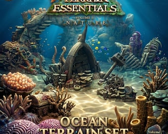 Ocean Terrain Set STL-filer | Undervattens-RPG-landskapspaket (digital nedladdning)