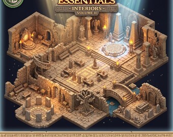 Fantasy Temple STL Terrain | DnD Shrine Scenery, Ruined Altar (Digital Download)