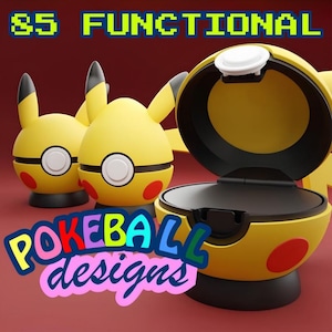 85 Functional Pokémon Themed Pokeballs & Pokedex - Cosplay STL Pack Figures - Pokemon 3D Print Model