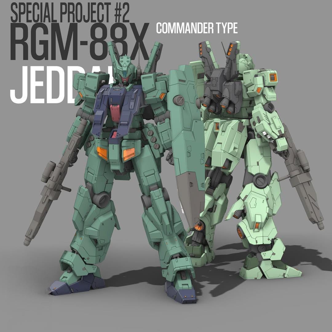 Gundam RGM-88X Jeda & RGM-89 Jegan Figure | 1/100 Scale | 3D Print