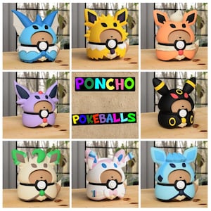 Eeveelution Eevee Poncho Pokeballs: Complete 8 Model Cosplay 3D Print Bundle - Multicolor 3MF Files