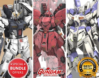 Gundam Sazabi, Nu & Hi-Nu Figur | 1/100 Maßstab | 3D Druckdatei Modell Download 3D Druck Stl